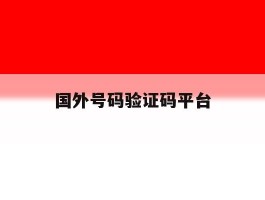 国外号码验证码平台