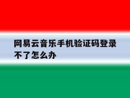 关于网易云音乐手机验证码登录不了怎么办的信息