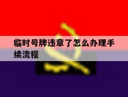 临时号牌违章了怎么办理手续流程