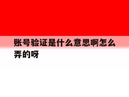 包含账号验证是什么意思啊怎么弄的呀的词条