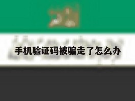 手机验证码被骗走了怎么办