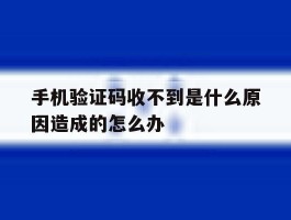 手机验证码收不到是什么原因造成的怎么办