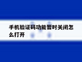 包含手机验证码功能暂时关闭怎么打开的词条