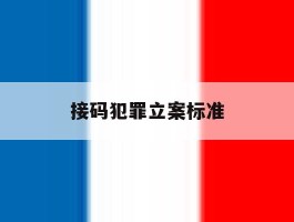接码犯罪立案标准