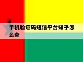 手机验证码短信平台知乎怎么查