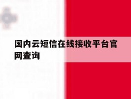 国内云短信在线接收平台官网查询