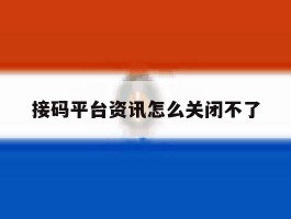 接码平台资讯怎么关闭不了
