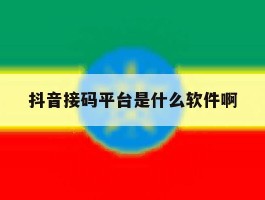抖音接码平台是什么软件啊