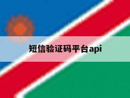 短信验证码平台api