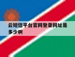 云短信平台官网登录网址是多少啊的简单介绍