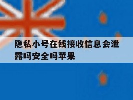 隐私小号在线接收信息会泄露吗安全吗苹果