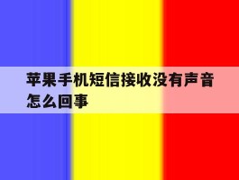 苹果手机短信接收没有声音怎么回事