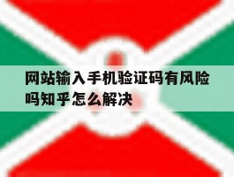 网站输入手机验证码有风险吗知乎怎么解决