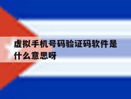 虚拟手机号码验证码软件是什么意思呀的简单介绍