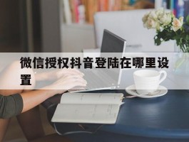 微信授权抖音登陆在哪里设置