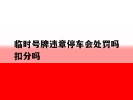 临时号牌违章停车会处罚吗扣分吗
