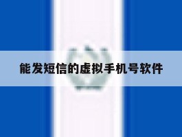 能发短信的虚拟手机号软件