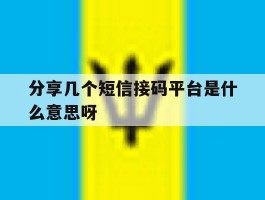 分享几个短信接码平台是什么意思呀