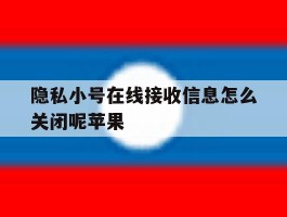 隐私小号在线接收信息怎么关闭呢苹果