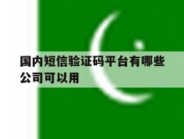 国内短信验证码平台有哪些公司可以用