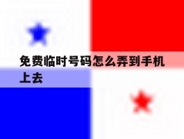 免费临时号码怎么弄到手机上去