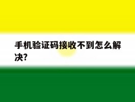 手机验证码接收不到怎么解决?