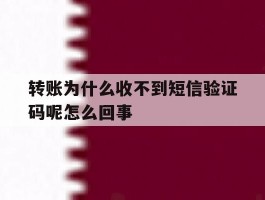 转账为什么收不到短信验证码呢怎么回事