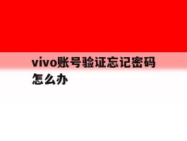 vivo账号验证忘记密码怎么办