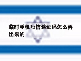 临时手机短信验证码怎么弄出来的