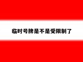 临时号牌是不是受限制了