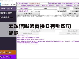 云短信服务商接口有哪些功能呢