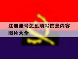 注册账号怎么填写信息内容图片大全