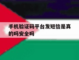 手机验证码平台发短信是真的吗安全吗的简单介绍