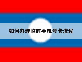 如何办理临时手机号卡流程