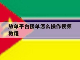 放单平台接单怎么操作视频教程