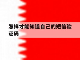 怎样才能知道自己的短信验证码