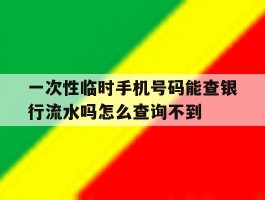 一次性临时手机号码能查银行流水吗怎么查询不到的简单介绍