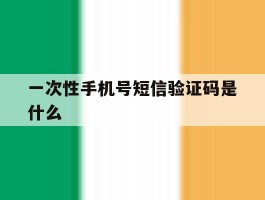 一次性手机号短信验证码是什么