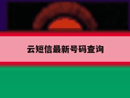 云短信最新号码查询