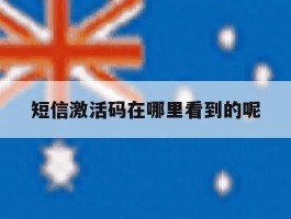 短信激活码在哪里看到的呢