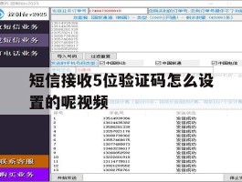 短信接收5位验证码怎么设置的呢视频