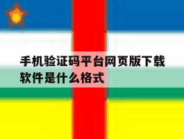 手机验证码平台网页版下载软件是什么格式