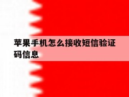 苹果手机怎么接收短信验证码信息