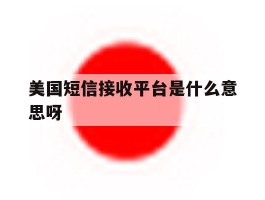美国短信接收平台是什么意思呀