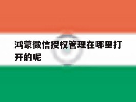 鸿蒙微信授权管理在哪里打开的呢