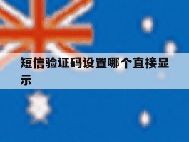 短信验证码设置哪个直接显示