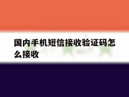 国内手机短信接收验证码怎么接收