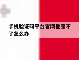 手机验证码平台官网登录不了怎么办