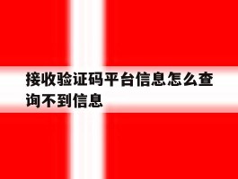 接收验证码平台信息怎么查询不到信息