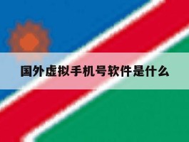 国外虚拟手机号软件是什么